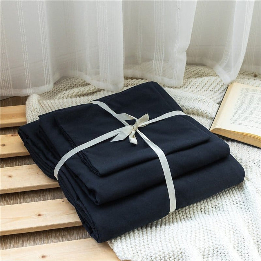Bedding Set – Cotton Plain – Midnight Navy