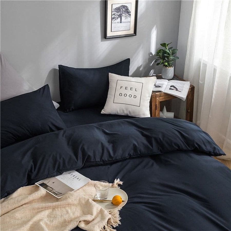 Bedding Set – Cotton Plain – Midnight Navy