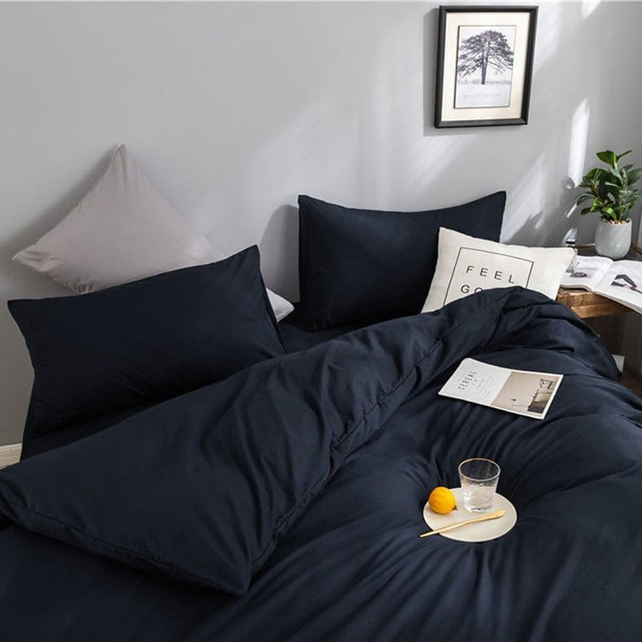 Bedding Set – Cotton Plain – Midnight Navy