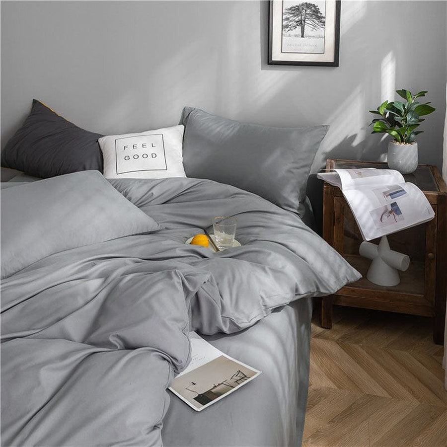 Bedding Set – Cotton Plain – Pearl Grey