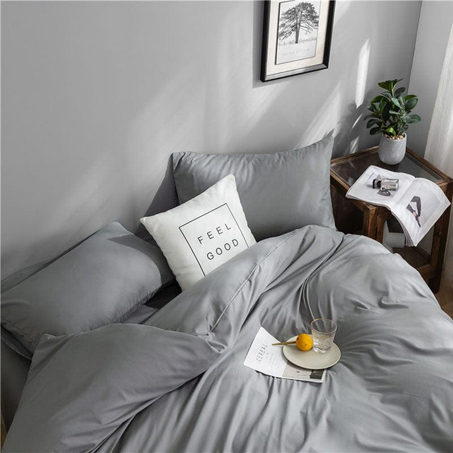 Bedding Set – Cotton Plain – Pearl Grey