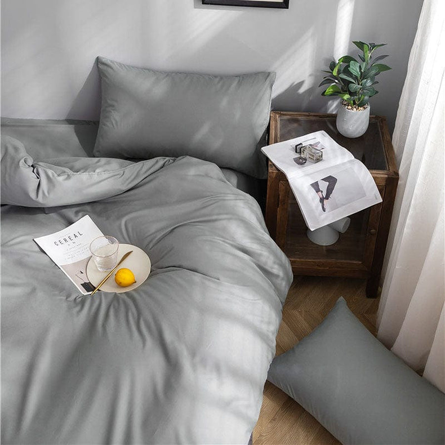 Bedding Set – Cotton Plain – Pearl Grey