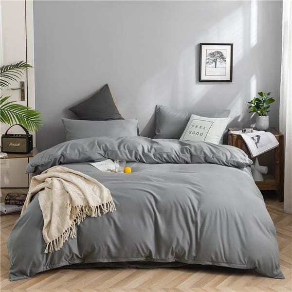 Bedding Set – Cotton Plain – Pearl Grey