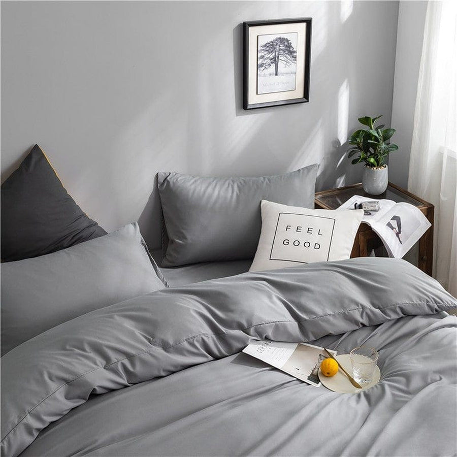 Bedding Set – Cotton Plain – Pearl Grey