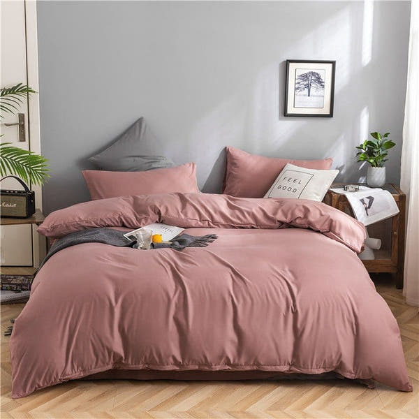 Bedding Set – Cotton Plain – Soft Blush