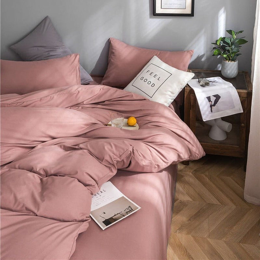 Bedding Set – Cotton Plain – Soft Blush