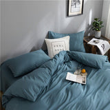 Bedding Set – Cotton Plain – Stormy Blue