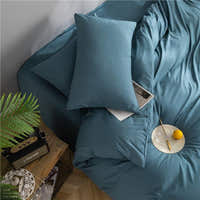 Bedding Set – Cotton Plain – Stormy Blue