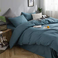 Bedding Set – Cotton Plain – Stormy Blue