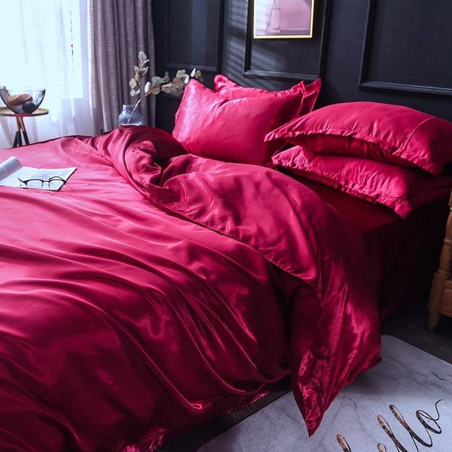 Bedding Set – Satin – Cherry