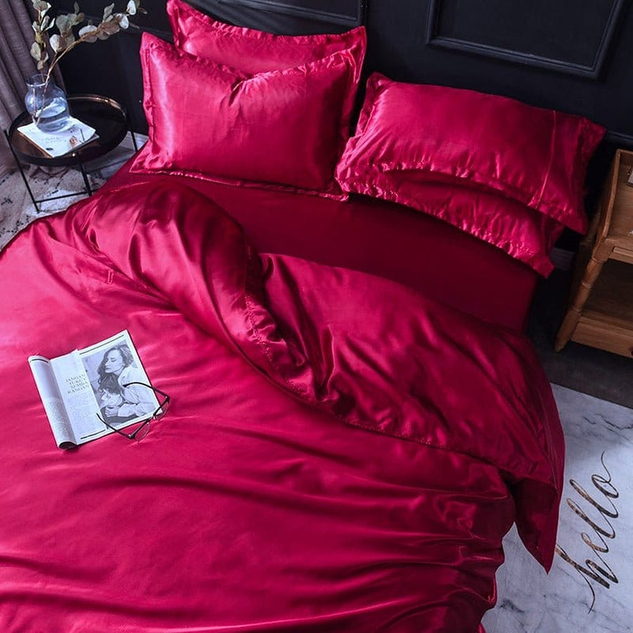 Bedding Set – Satin – Cherry