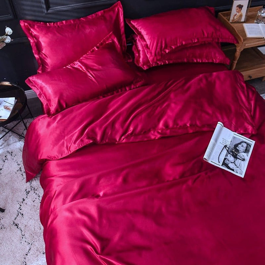 Bedding Set – Satin – Cherry