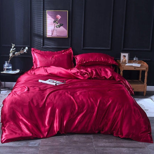 Bedding Set – Satin – Cherry
