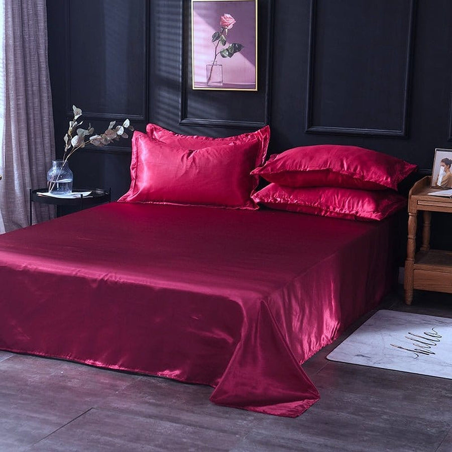 Bedding Set – Satin – Cherry