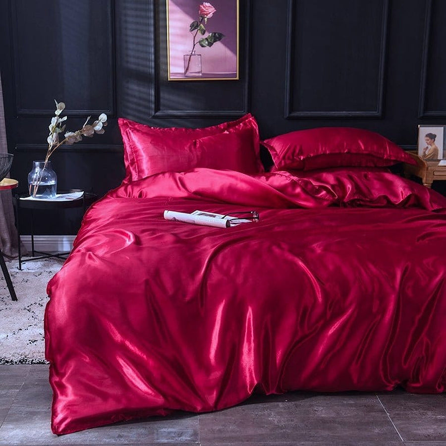 Bedding Set – Satin – Cherry