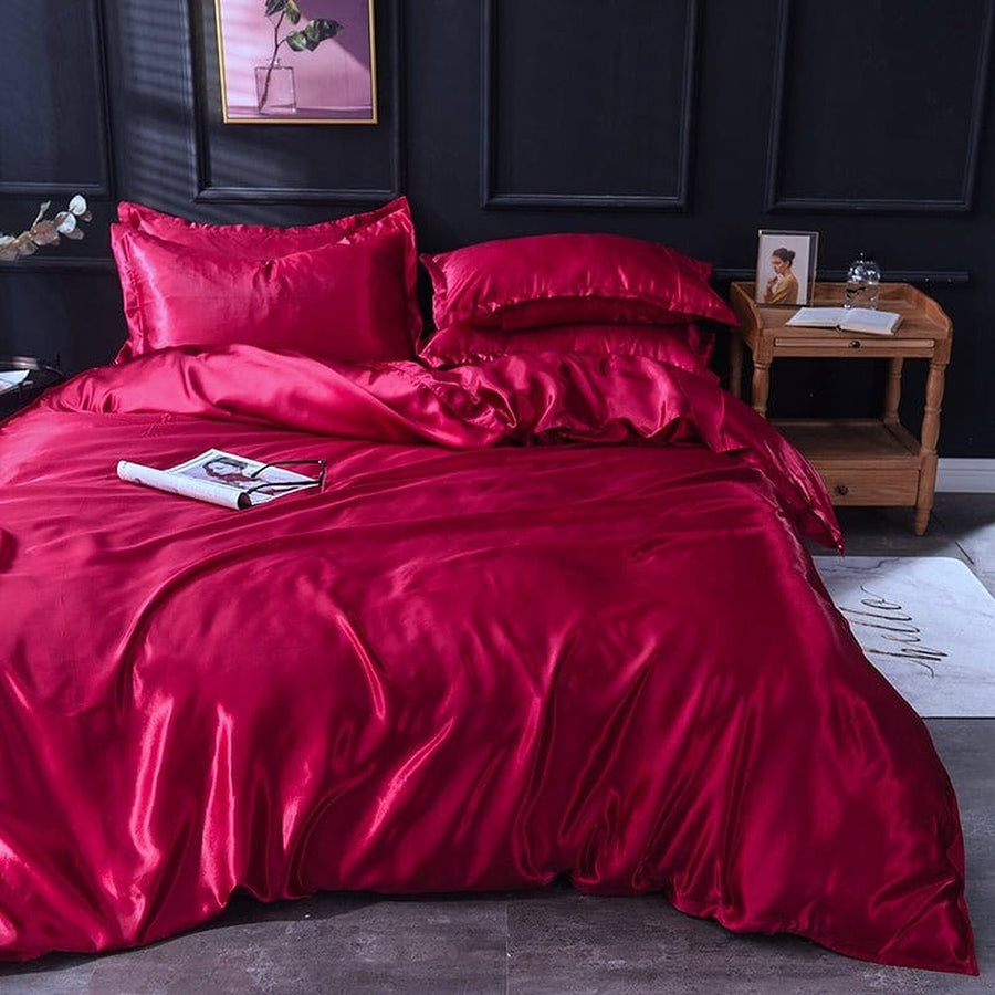 Bedding Set – Satin – Cherry