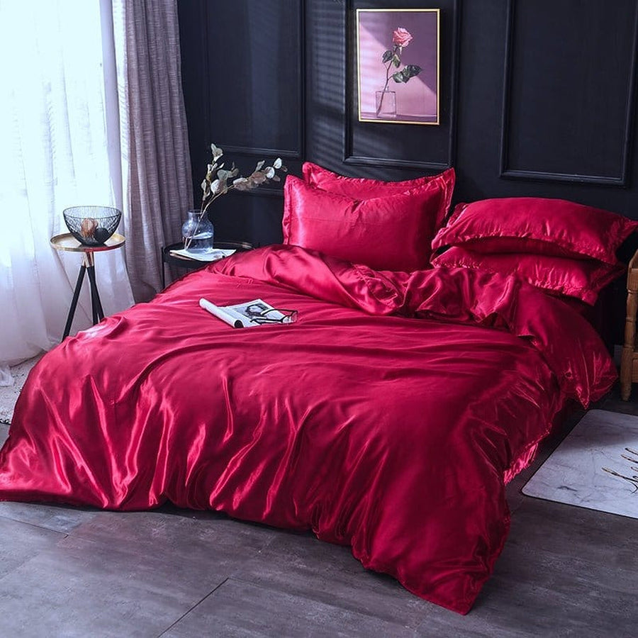 Bedding Set – Satin – Cherry