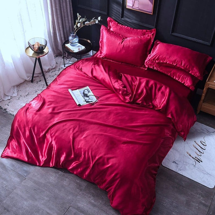 Bedding Set – Satin – Cherry