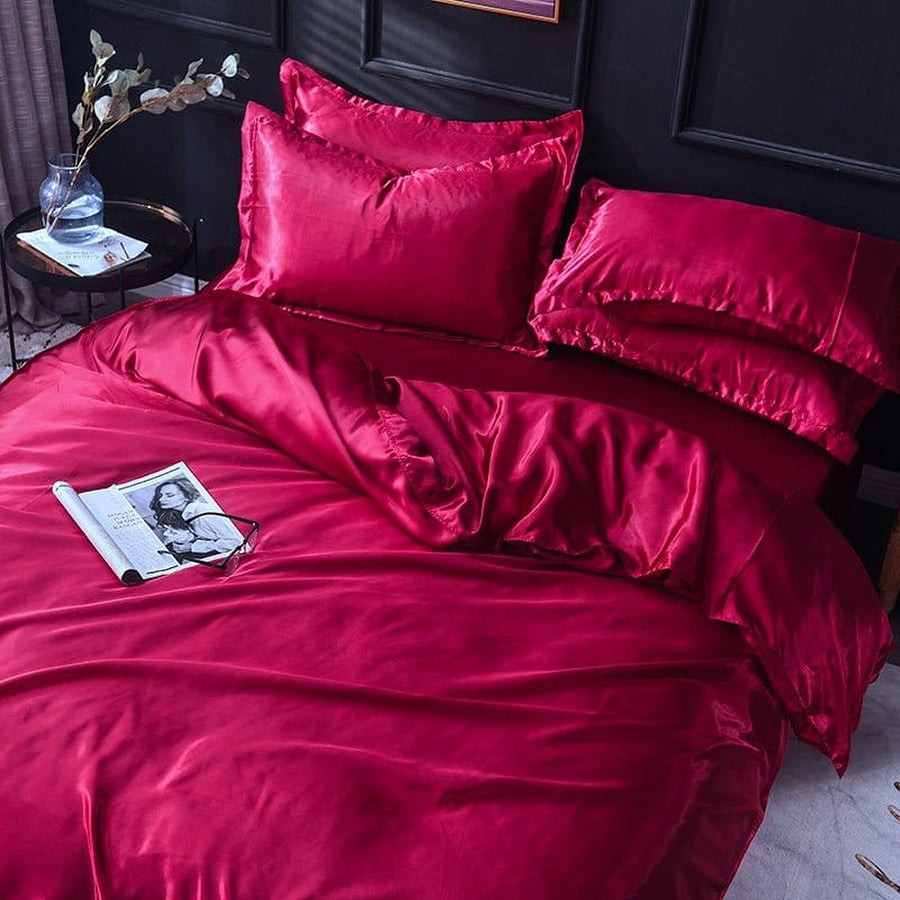 Bedding Set – Satin – Cherry