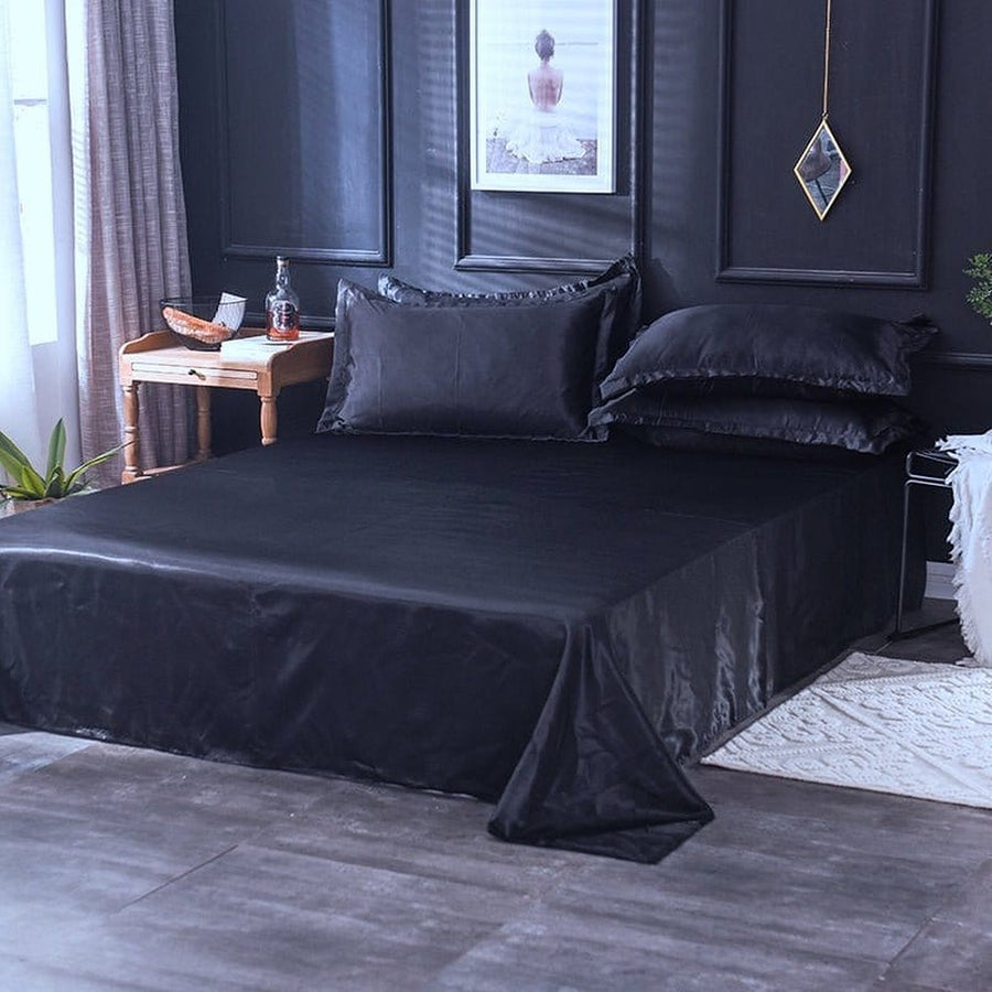 Bedding Set – Satin – Ink Black