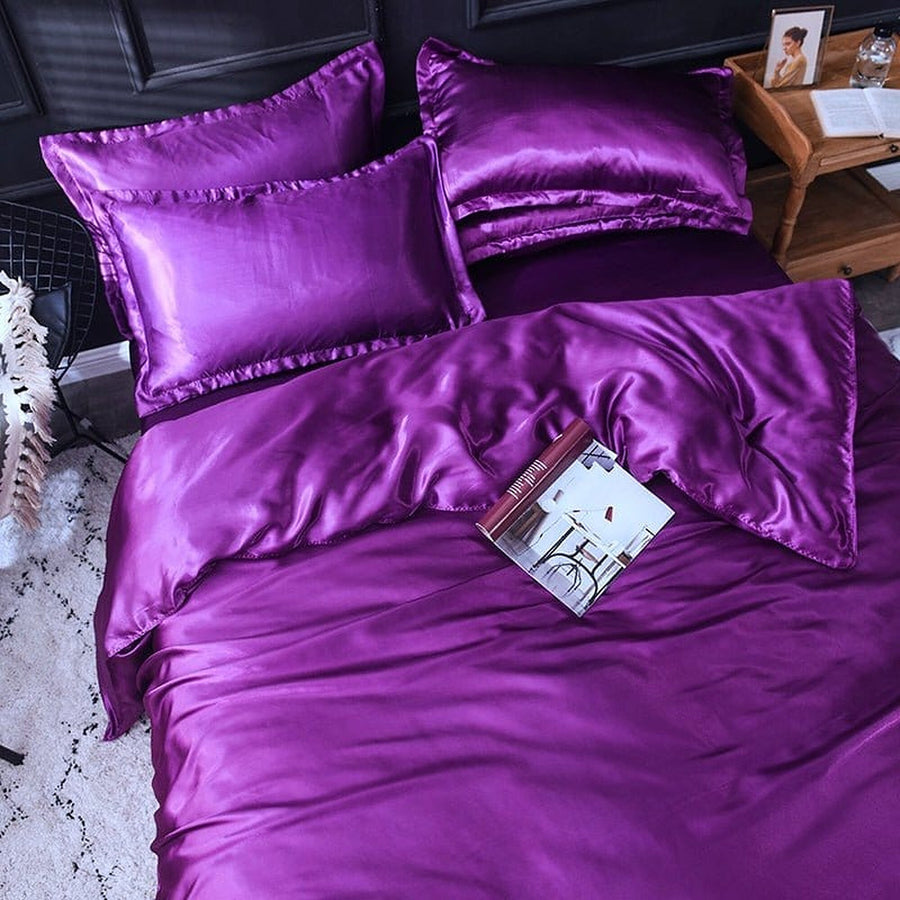 Bedding Set – Satin – Plum