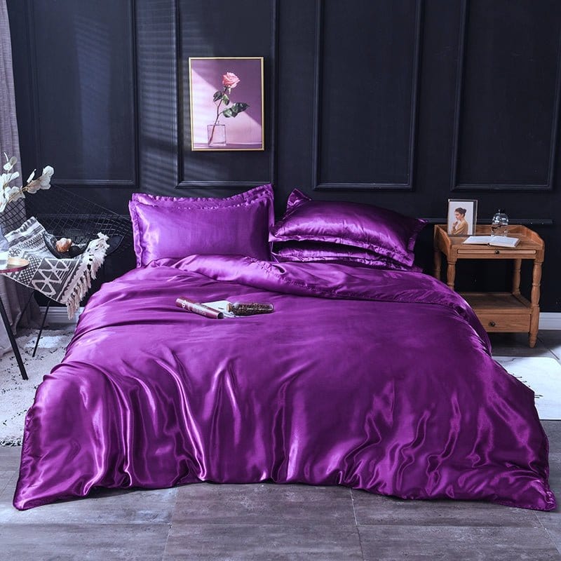 Bedding Set – Satin – Plum