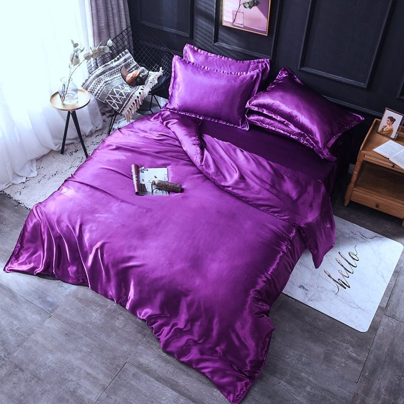Bedding Set – Satin – Plum