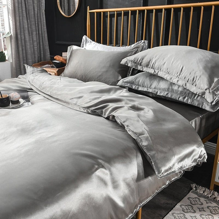 Bedding Set – Satin – Pearl Grey