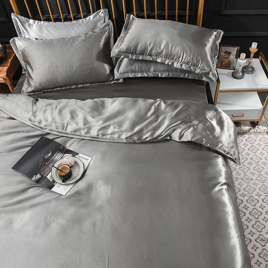 Bedding Set – Satin – Pearl Grey