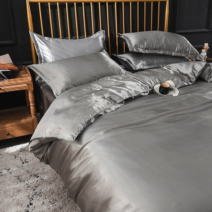 Bedding Set – Satin – Pearl Grey