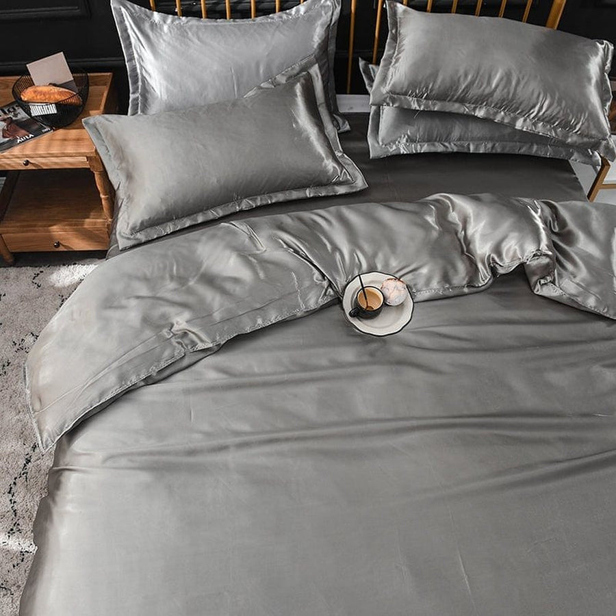 Bedding Set – Satin – Pearl Grey