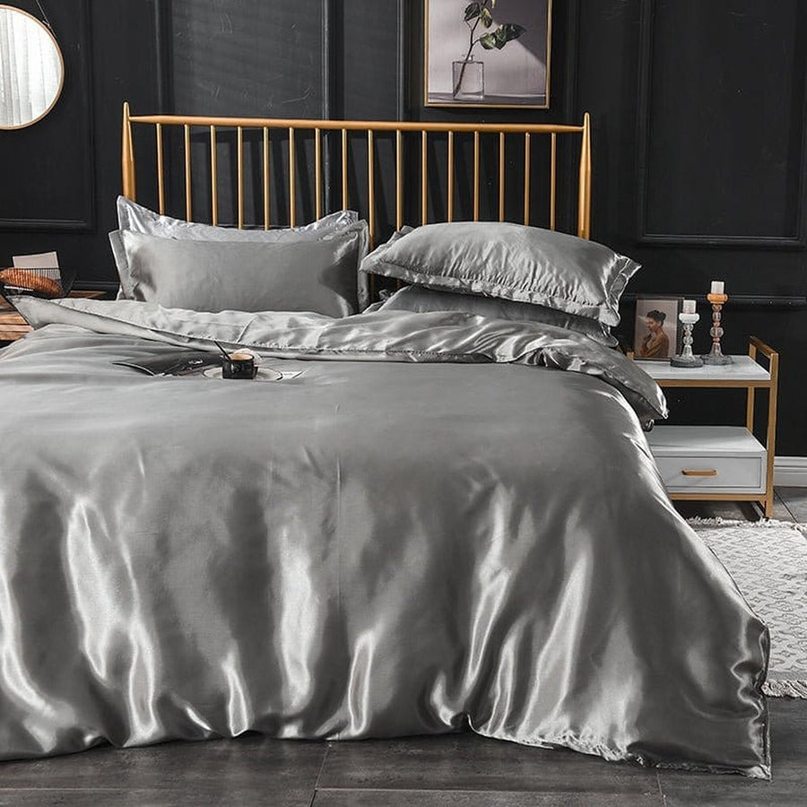 Bedding Set – Satin – Pearl Grey