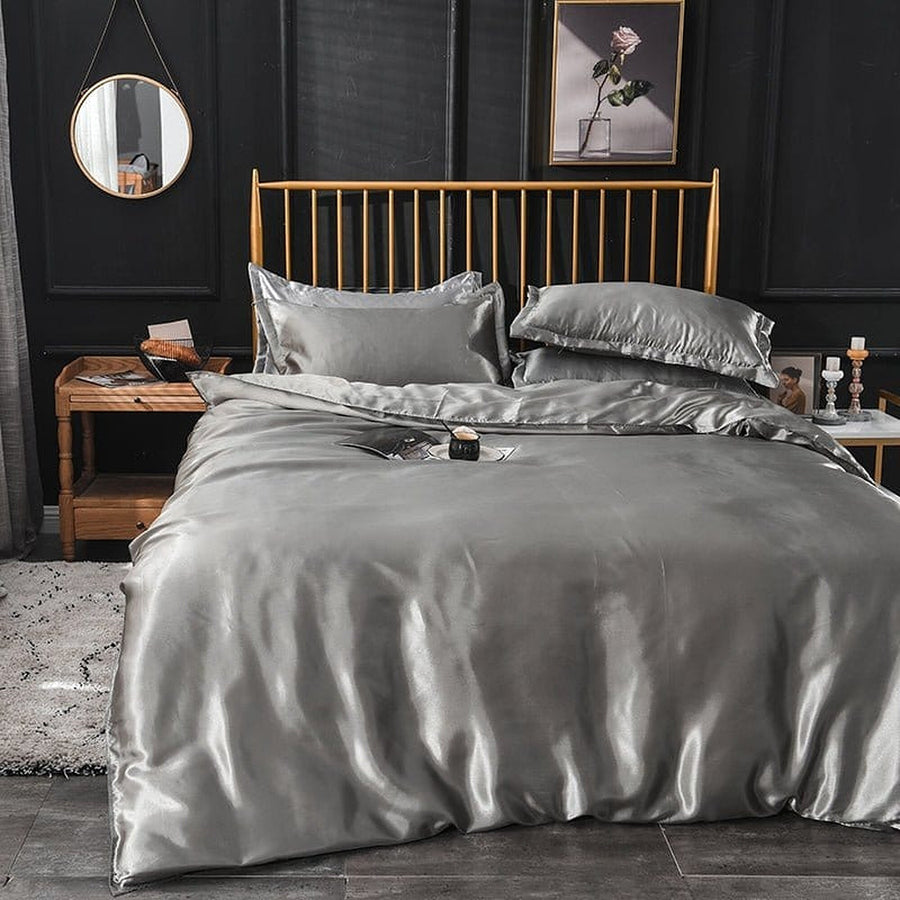 Bedding Set – Satin – Pearl Grey