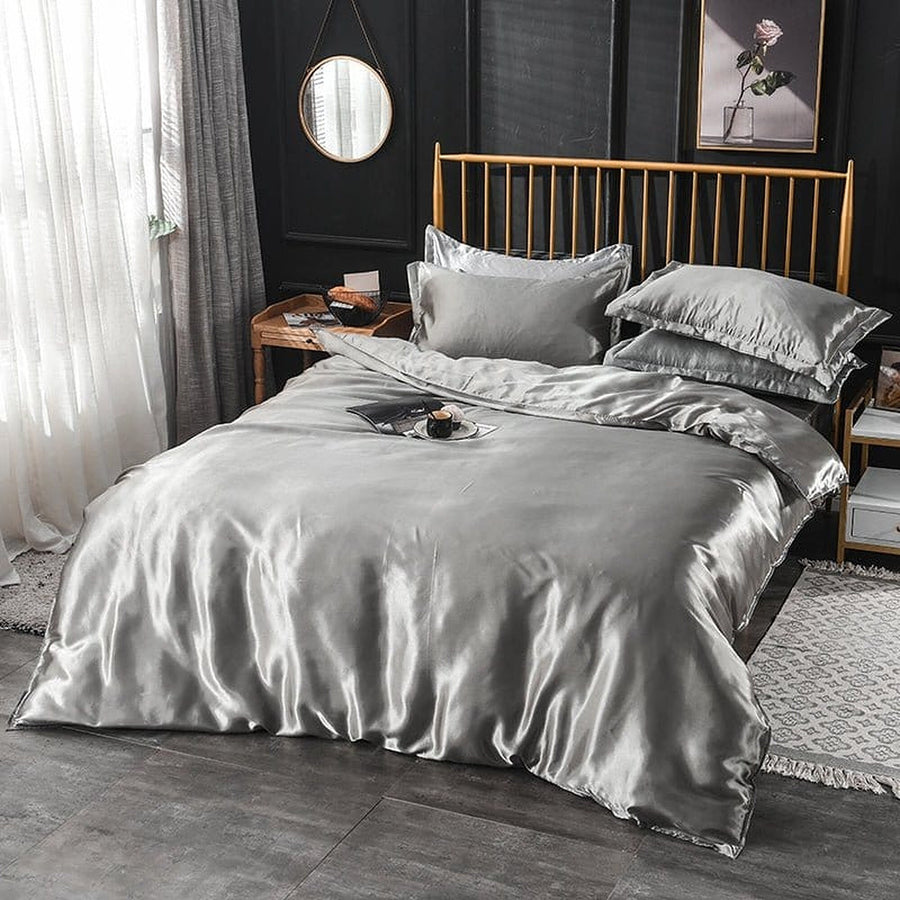 Bedding Set – Satin – Pearl Grey