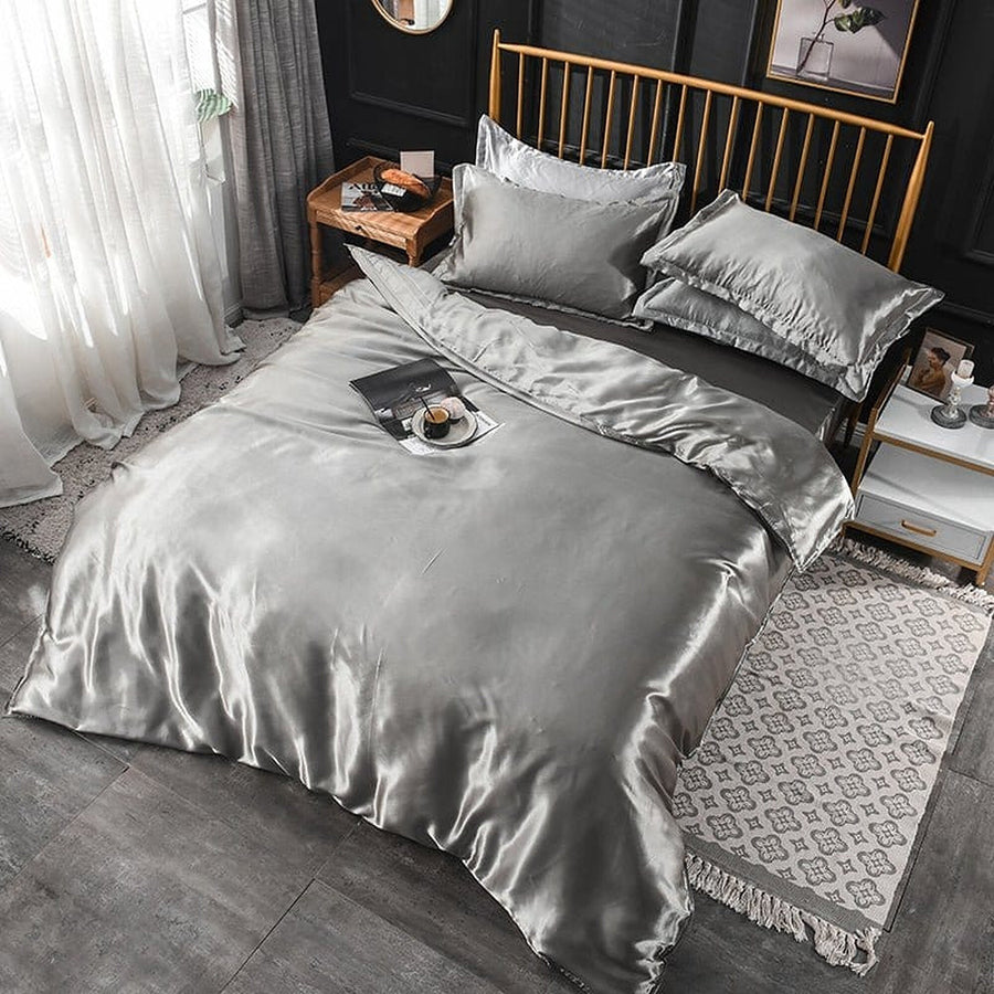 Bedding Set – Satin – Pearl Grey