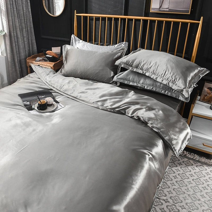 Bedding Set – Satin – Pearl Grey