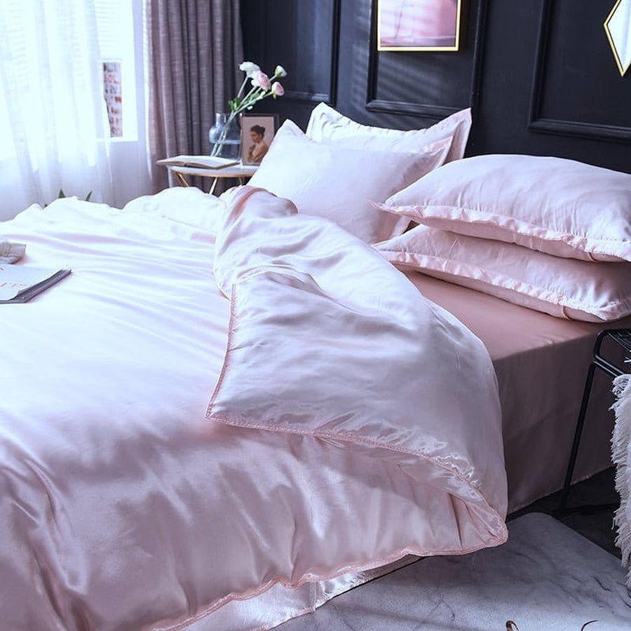 Bedding Set – Satin – Pearl White