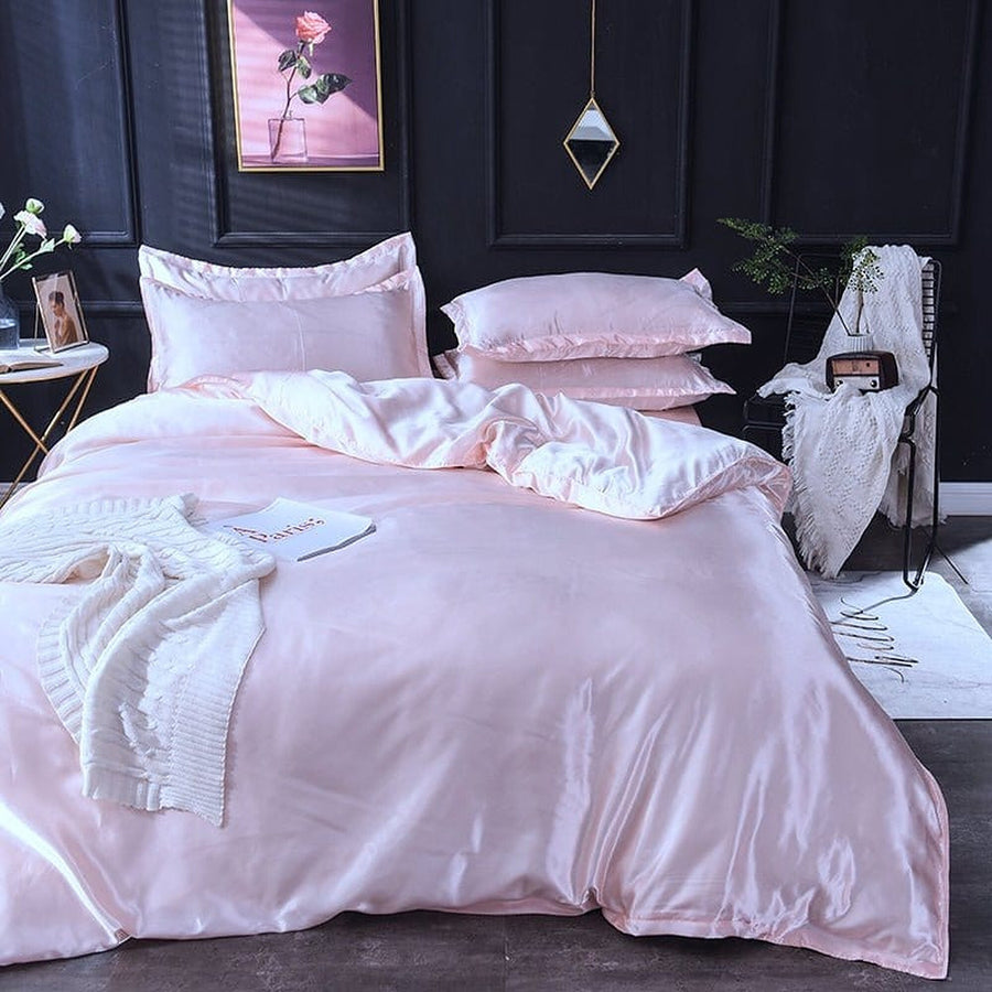 Bedding Set – Satin – Pearl White
