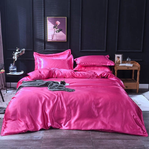 Bedding Set – Satin – Magenta