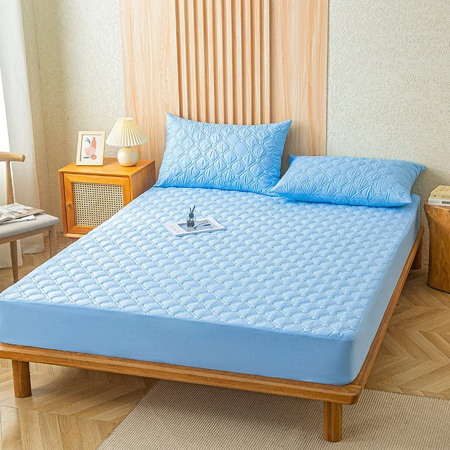 Fitted Sheet – Quilted – Sky Mist