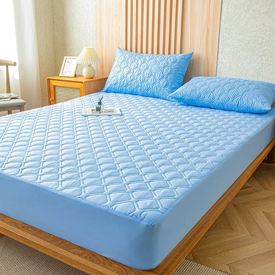 Fitted Sheet – Quilted – Sky Mist