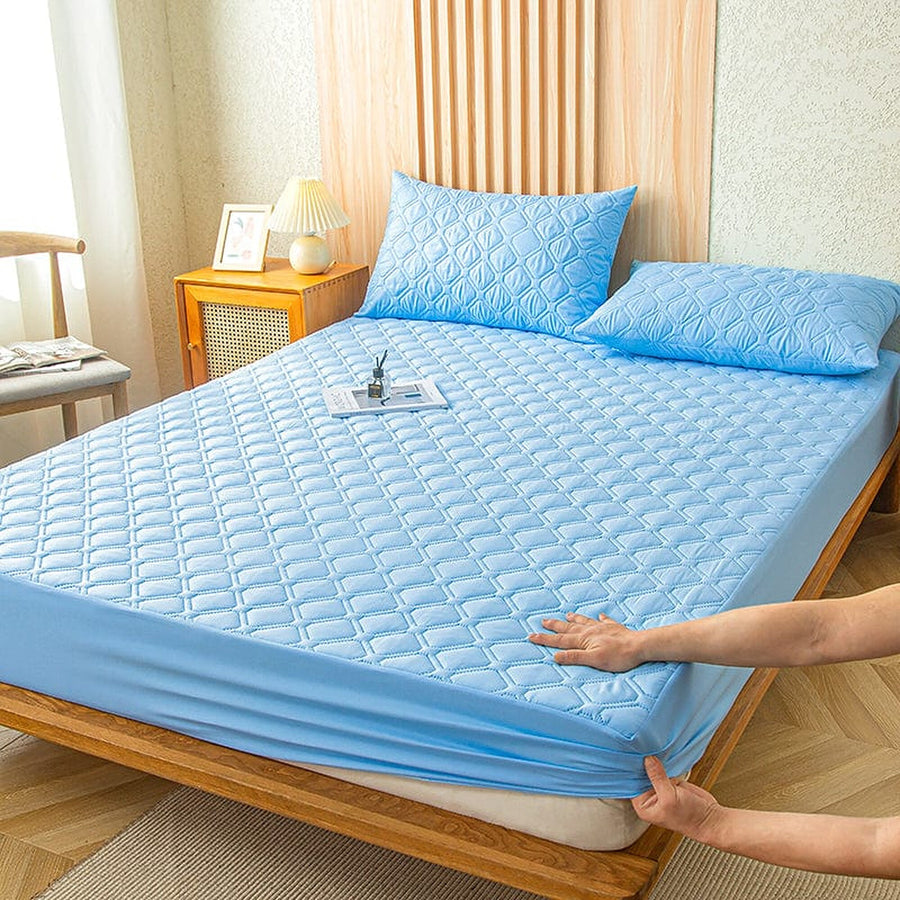Fitted Sheet – Quilted – Sky Mist