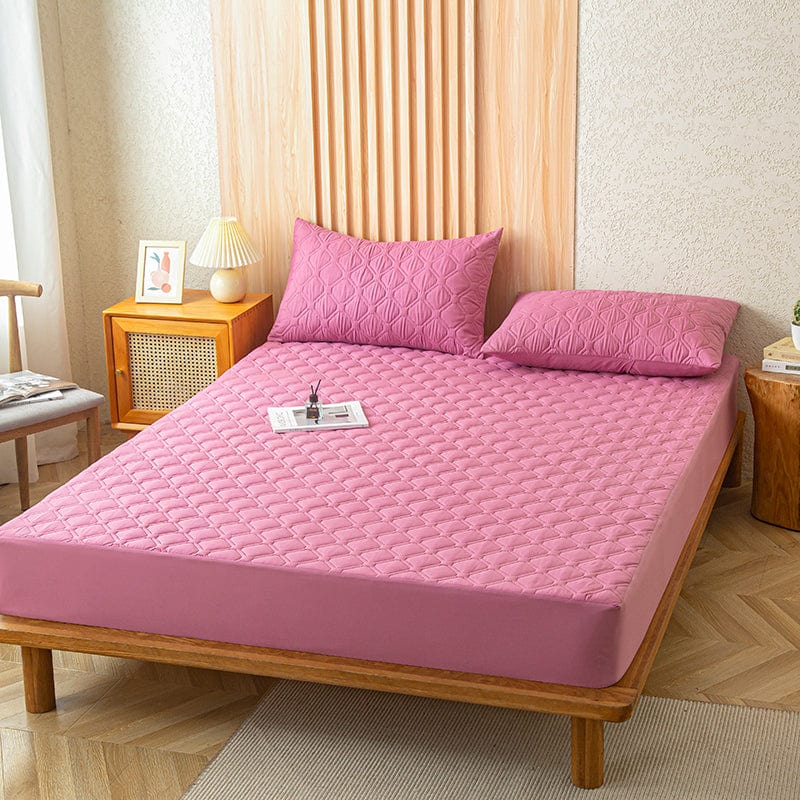 Fitted Sheet – Quilted – Soft Blush
