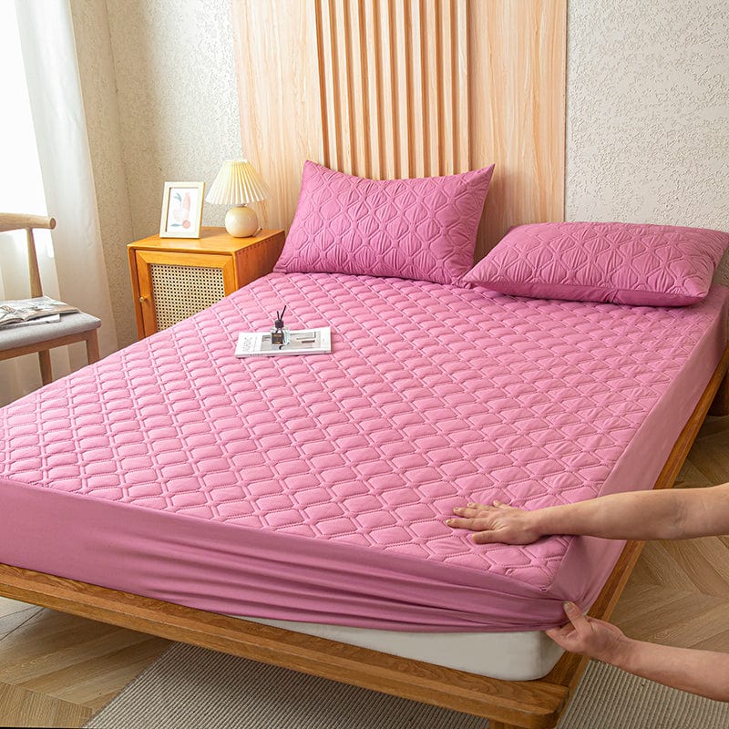 Fitted Sheet – Quilted – Soft Blush
