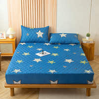 Fitted Sheet – Star Print – Stormy Blue