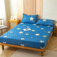 Fitted Sheet – Star Print – Stormy Blue
