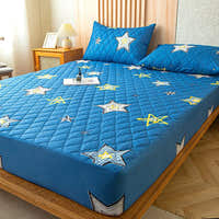 Fitted Sheet – Star Print – Stormy Blue