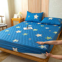 Fitted Sheet – Star Print – Stormy Blue
