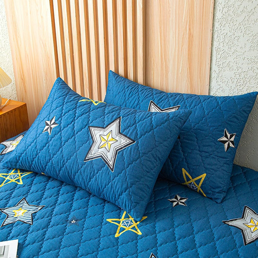 Fitted Sheet – Star Print – Stormy Blue