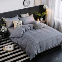 Bedding Set – Windowpane Check – Pearl Grey
